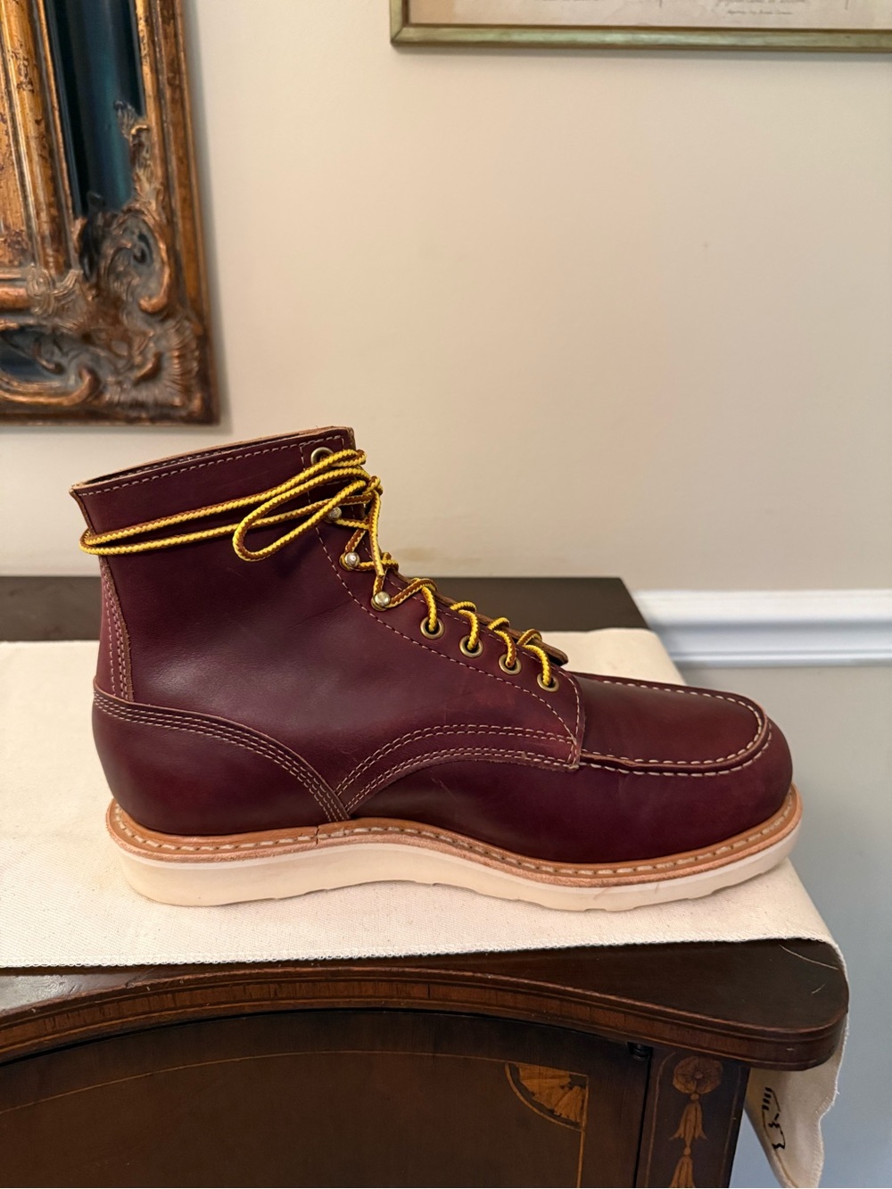 White’s Perry Select 6” Burgundy Leather Moc Toe Boots - Picture 6 of 11
